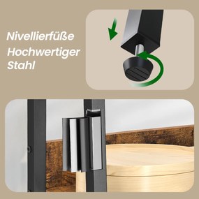 Estante de 5 prateleiras em forma de escada 30 x 60 x 170 cm castanho vintage-preto