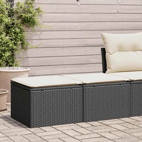 2 pcs conjunto sofás jardim c/ almofadões vime PE/acácia preto