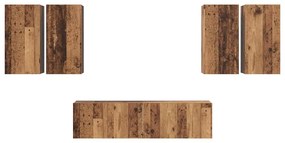 Conjunto de móvel de TV 6 pcs Madeira antiga 60 x 30 x 30 cm