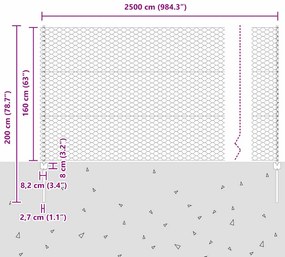 Postes de Cerca vidaXL 22 pcs U-Channel Cinza 160 cm Aço