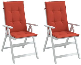 Almofadões cadeiras altas 2 pcs mesclado tecido vermelho