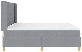 Cama Box com Colchão Cinza Claro 200 x 200 cm - Tecido