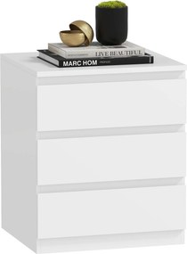 Móvel com 3 Gavetas 45x40x52,8 cm com Fecho Suave para Quarto Escritório Estilo Moderno 45x40x52,8 cm Branco