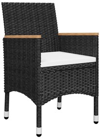 11 pcs conjunto de jantar para jardim preto