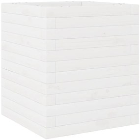 Vaso/floreira de jardim 40x40x46 cm madeira pinho maciça branco