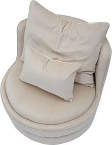 POLTRONA PARIS SPACE CREME/DOURADO Ø 84X72 CM