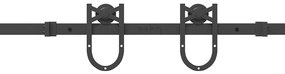 Kit de ferragens para porta deslizante 400 cm aço preto