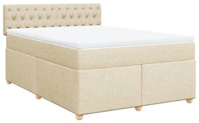 Cama com molas/colchão 140x200 cm tecido cor creme