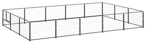 vidaXL Canil para cães 15 m² aço preto