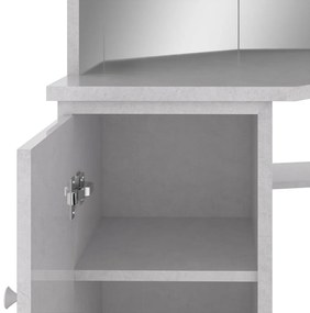 Toucador de canto com LED 111x54x141,5 cm cinzento cimento