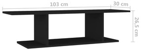 Móvel de TV para parede 103x30x26,5 cm preto