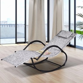 Espreguiçadeira de jardim cinza Cadeira de balanço com braços para exterior