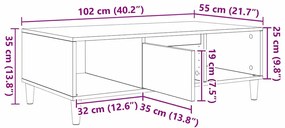 Cinzento cimento 103.5 x 60 x 35 cm Madeira processada