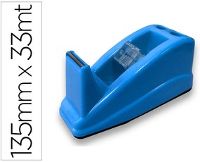 Desenrolador Secretária Q-Connect Plástico para Fitas de 33 mt Cor Azul 135x58x60 mm