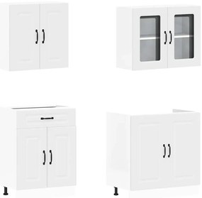 4 peças armário de cozinha conjunto Kalmar branco