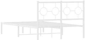 Estrutura de cama com cabeceira 120x200 cm metal branco