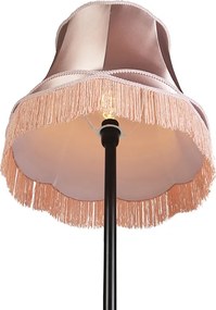 Candeeiro de pé retro preto com cúpula cor-de-rosa - Simplo