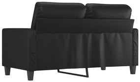 Sofá de 2 lugares 120 cm couro artificial preto