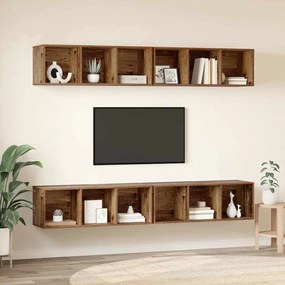 Gabinete de TV de Parede com prateleira com armazenamento 4 pcs Madeir