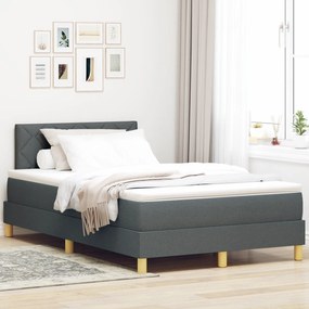 Cama Box Spring com Colchão Cinza Escuro 120x190 cm Tecido