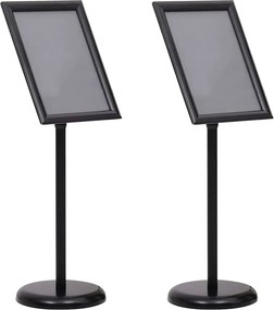 vidaXL Suportes para Pôsteres 2 pcs Preto 32,7 x 24 x 108 cm Alumínio