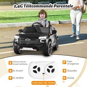 Carro elétrico infantil Chevrolet com controle remoto 2.4G, suspensão, luzes e música, carro infantil rosa