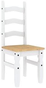 7 pcs conjunto de jantar Panama madeira pinho maciça branco