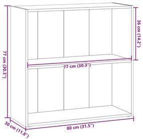 Estante 80x30x77 cm derivados de madeira cinzento sonoma
