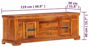 Móvel de TV 119x30x40 cm madeira de acácia maciça