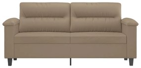 Sofá de 2 lugares 140 cm couro artificial cor cappuccino