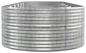 Canteiro elevado jardim 510x140x68 aço revestido a pó prateado