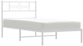 Estrutura de cama com cabeceira 80x200 cm metal branco