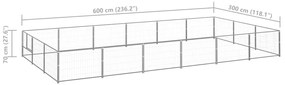 Canil para cães 18 m² aço prateado