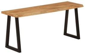 vidaXL Banco com bordas vivas 105 cm madeira de acácia maciça