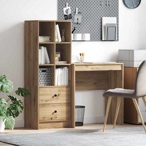 vidaXL Mesa com Armazenamento 2 pcs carvalho artisiano 70 x 40 x 76 cm