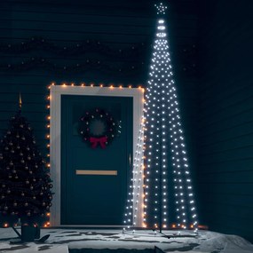 vidaXL Árvore de Natal em cone c/ 330 luzes LED 100x300 cm branco