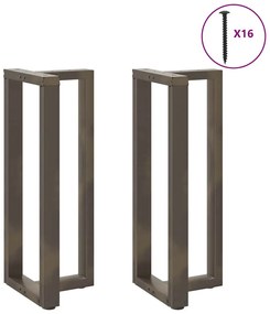 Pés de mesa de bar em forma de T, 2 peças, preto, 40x35x(100-101) cm,