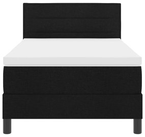 Cama Box Spring com Colchão Preta 80x200 cm Tecido