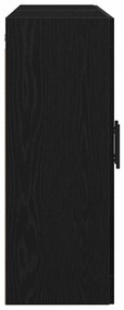 Gabinetes Suspensos 2 pcs Carvalho Preto Madeira Engenheirada
