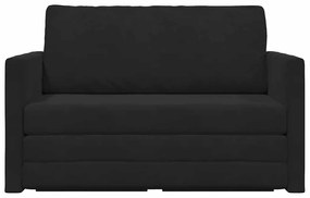 Sofá Cama 2-em-1 Preto 124x204x61 cm Veludo
