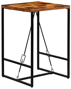 Mesa de bar em madeira recuperada maciça 70x70x106 cm
