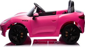 Carro elétrico para crianças 12V Maserati GranTurismo Folgore, 2 lugares, pneus de borracha Rosa