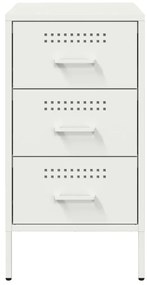 Mesas de cabeceira 2 pcs 36x39x68 cm aço branco