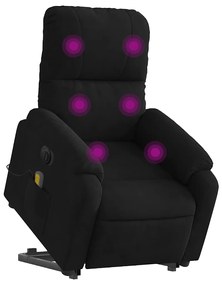 Poltrona de massagens elétrica elevatória microfibra preto