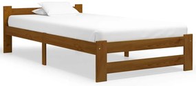 Estrutura de cama 90x200 cm madeira pinho maciço castanho mel