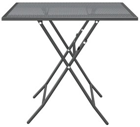 3 pcs conj. de jantar p/ jardim malha metal expandido antracite