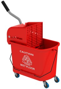 Balde de Limpeza 20L com Rodas e Espremedor Balde para Esfregona com S