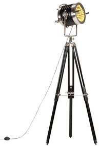 Candeeiro de chão tripé 171 cm madeira mangueira maciça preto