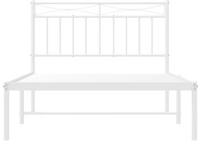 Estrutura de cama com cabeceira 100x200 cm metal branco