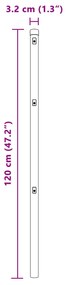 Postes de Cerca 52 pcs Verde Ø32 mm 120 cm Aço Galvanizado